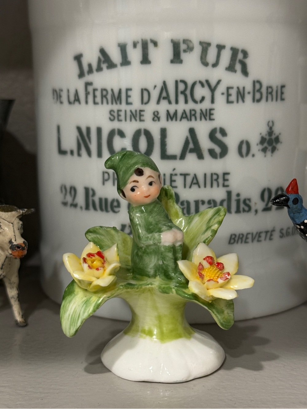 Vintage Napcoware Bone China Elf Pixie from "Flower of the Month" - Picture 8 of 12